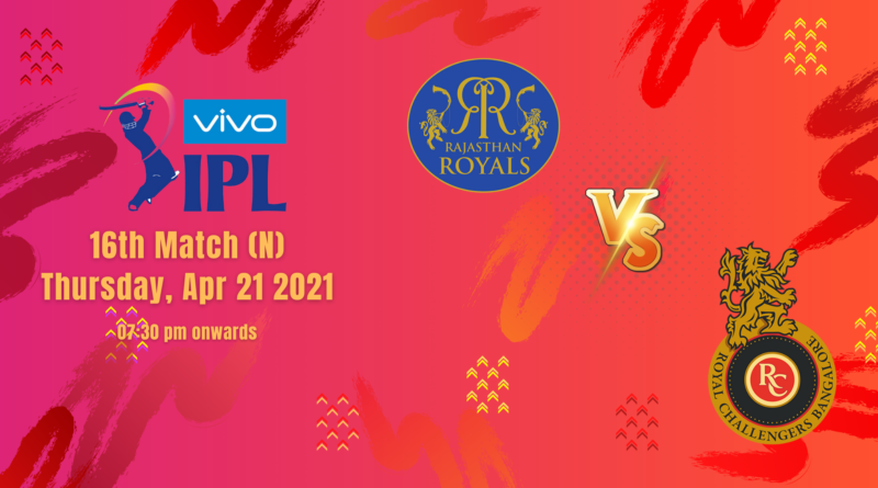 RR vs RCB IPL 2021