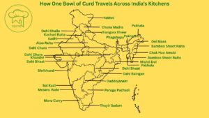 Curd recipes across India, featuring both savory curries and sweet dishes to highlight regional culinary diversity.