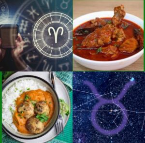 Zodiac signs paired with their perfect Indian meals, hinting at the 'Foodie Horoscopes.